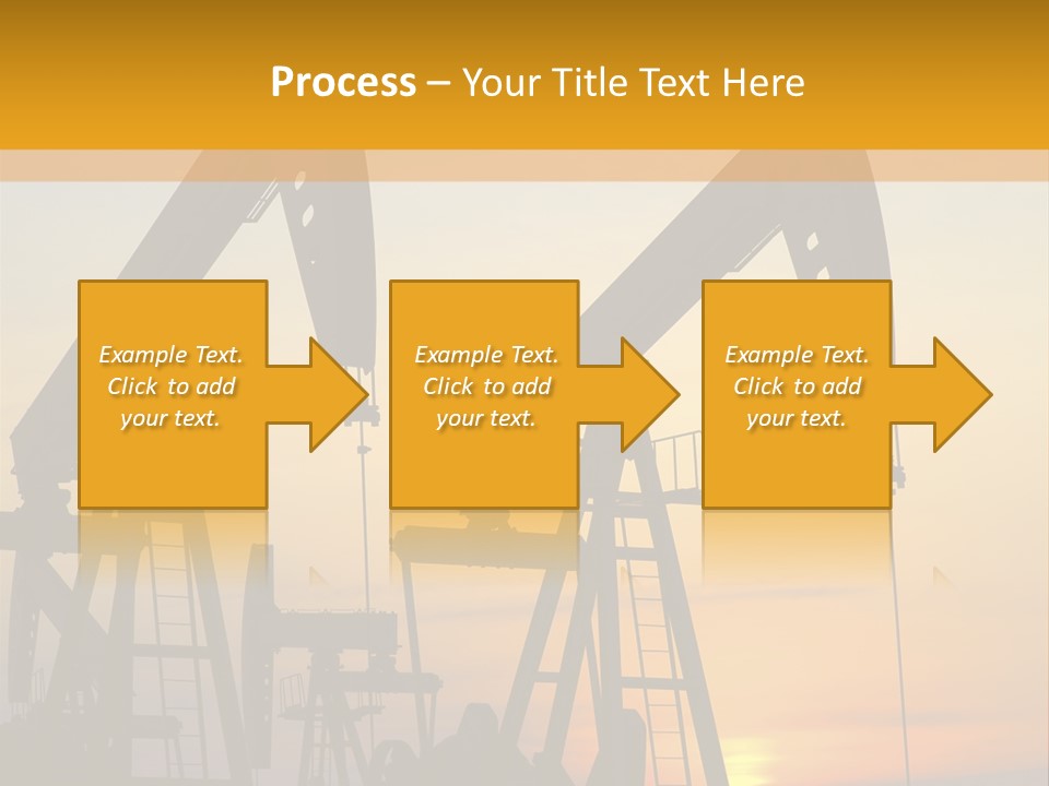 Two Oil Pumps At Sunset Powerpoint Template PowerPoint Template