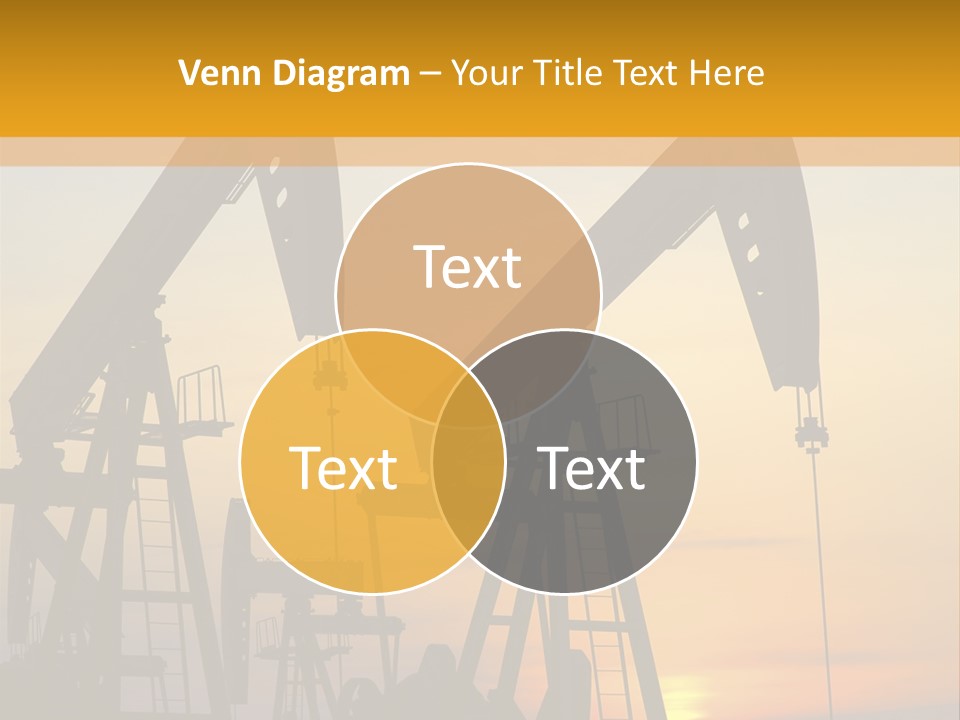 Two Oil Pumps At Sunset Powerpoint Template PowerPoint Template