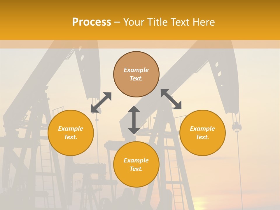 Two Oil Pumps At Sunset Powerpoint Template PowerPoint Template
