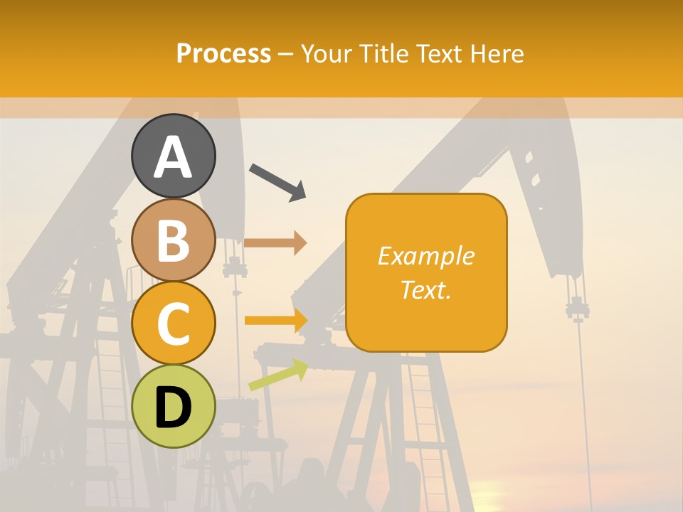 Two Oil Pumps At Sunset Powerpoint Template PowerPoint Template