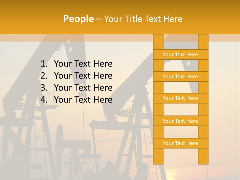 Two Oil Pumps At Sunset Powerpoint Template PowerPoint Template