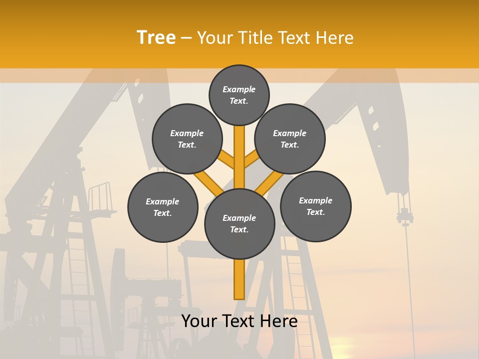 Two Oil Pumps At Sunset Powerpoint Template PowerPoint Template