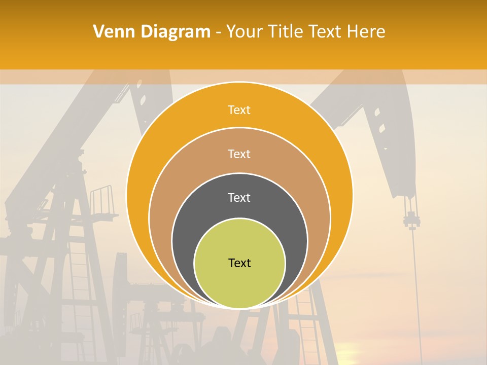Two Oil Pumps At Sunset Powerpoint Template PowerPoint Template