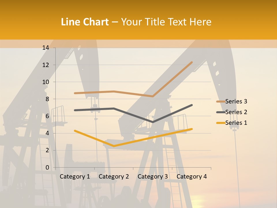 Two Oil Pumps At Sunset Powerpoint Template PowerPoint Template