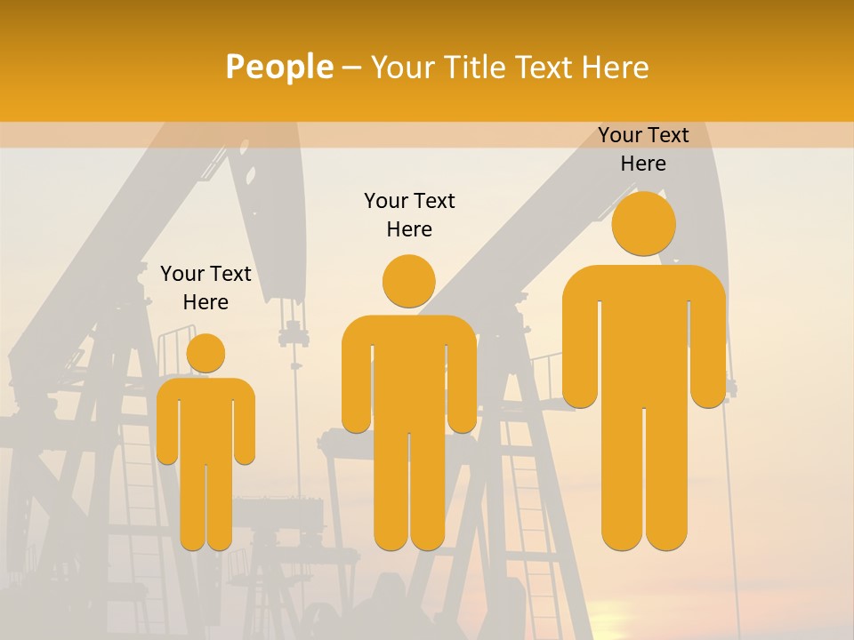 Two Oil Pumps At Sunset Powerpoint Template PowerPoint Template