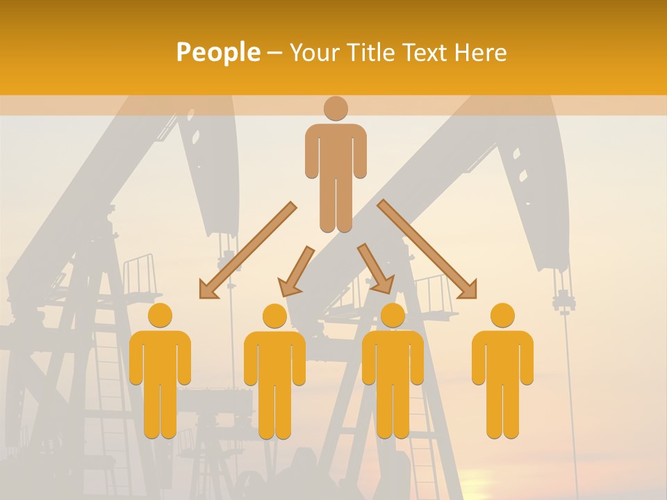 Two Oil Pumps At Sunset Powerpoint Template PowerPoint Template