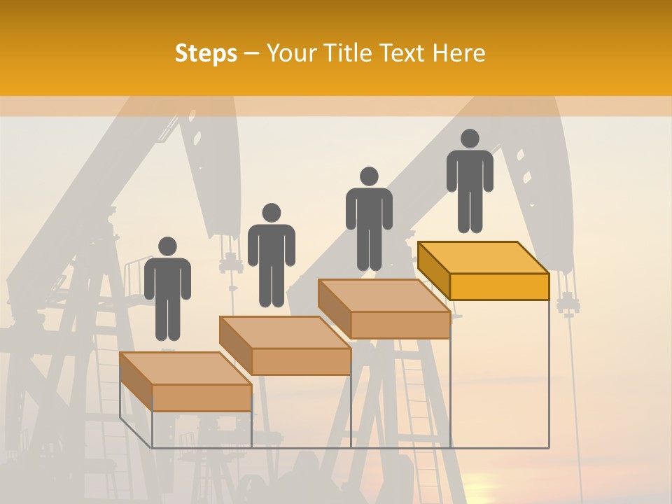 Two Oil Pumps At Sunset Powerpoint Template PowerPoint Template