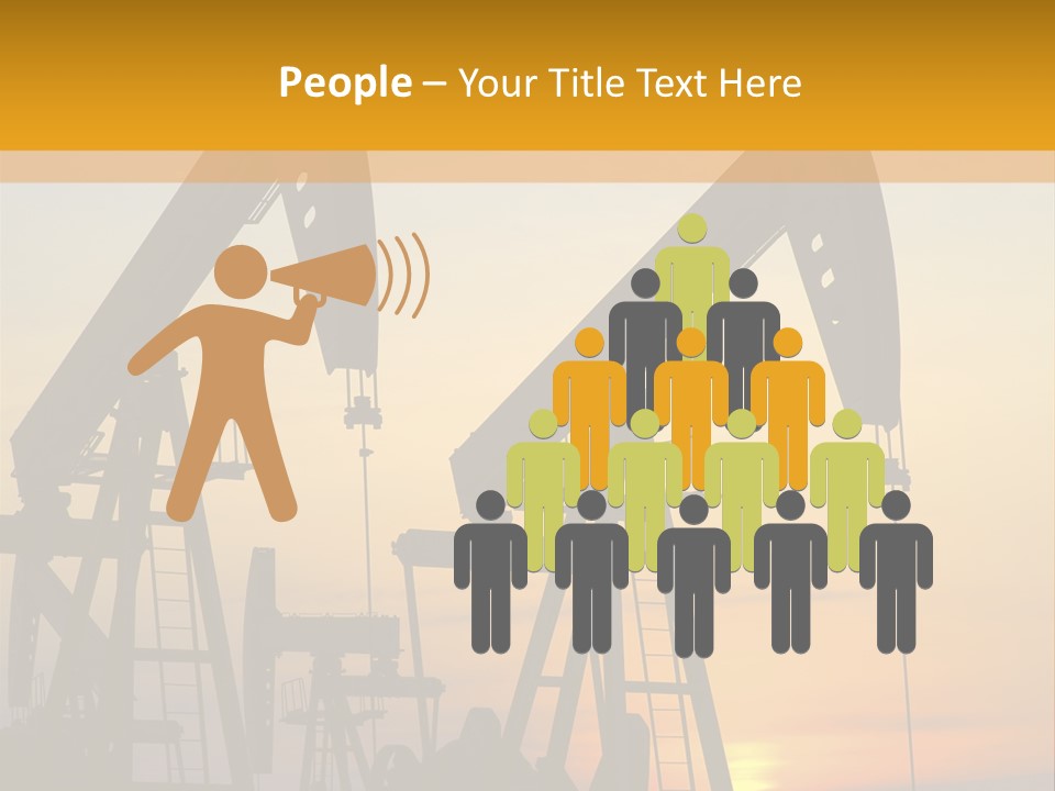 Two Oil Pumps At Sunset Powerpoint Template PowerPoint Template