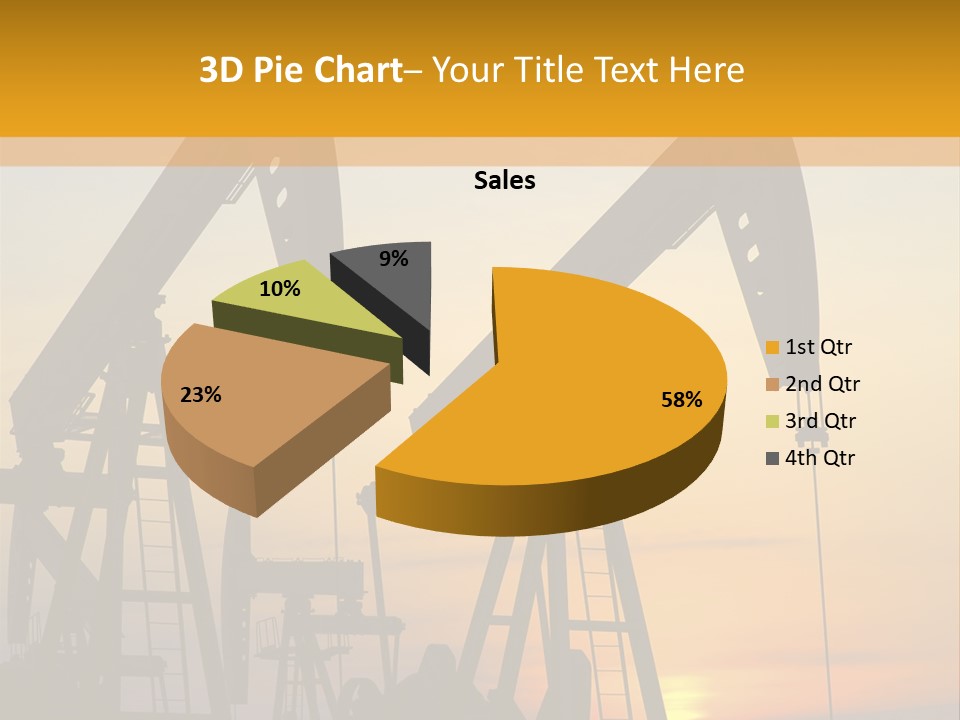 Two Oil Pumps At Sunset Powerpoint Template PowerPoint Template