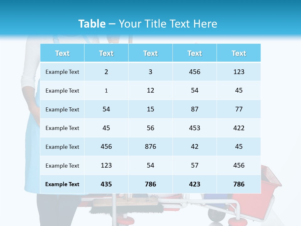 A Woman With A Cleaning Cart And Cleaning Supplies PowerPoint Template