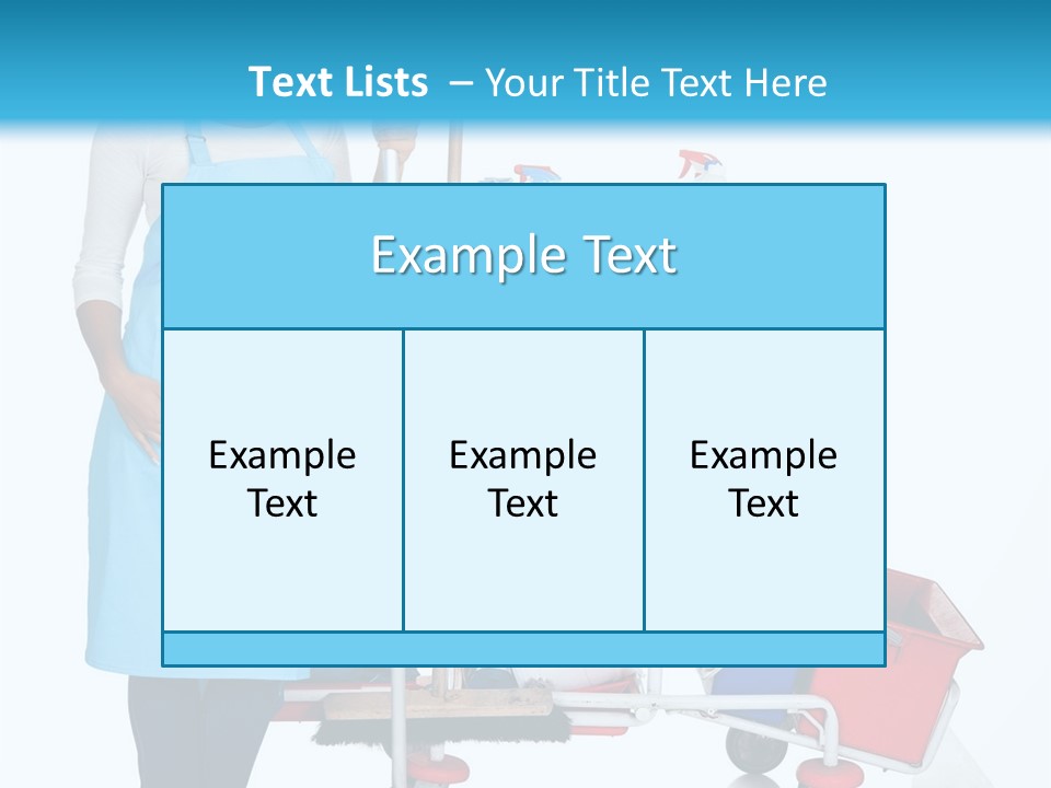 A Woman With A Cleaning Cart And Cleaning Supplies PowerPoint Template