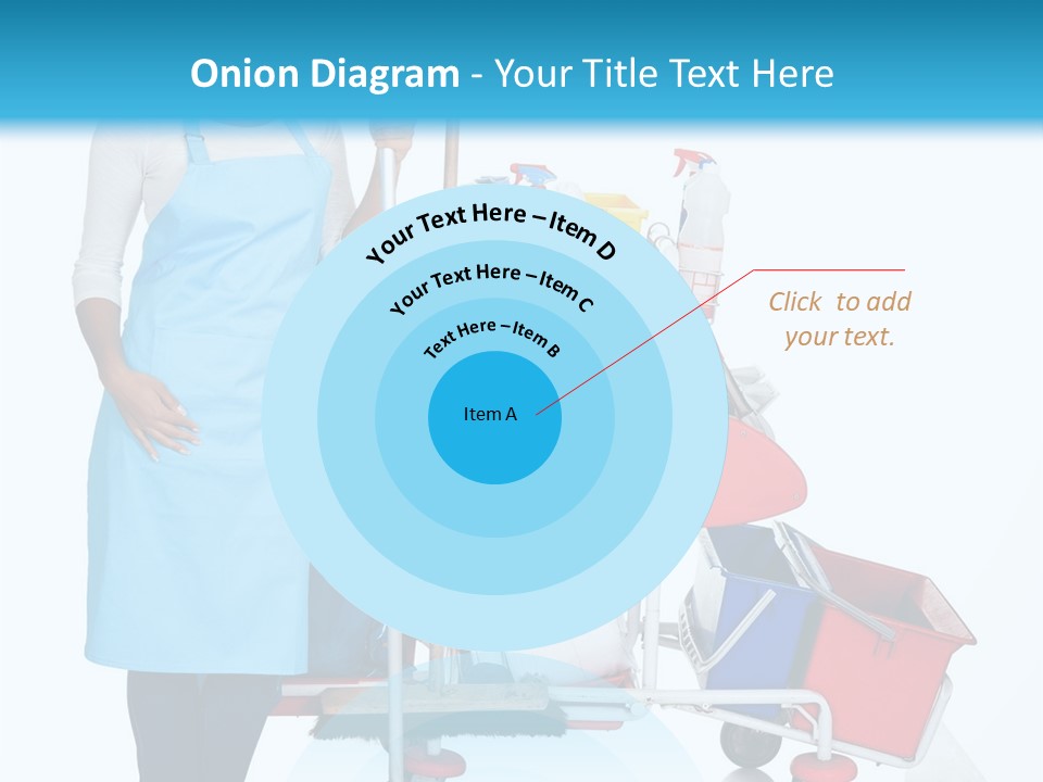 A Woman With A Cleaning Cart And Cleaning Supplies PowerPoint Template