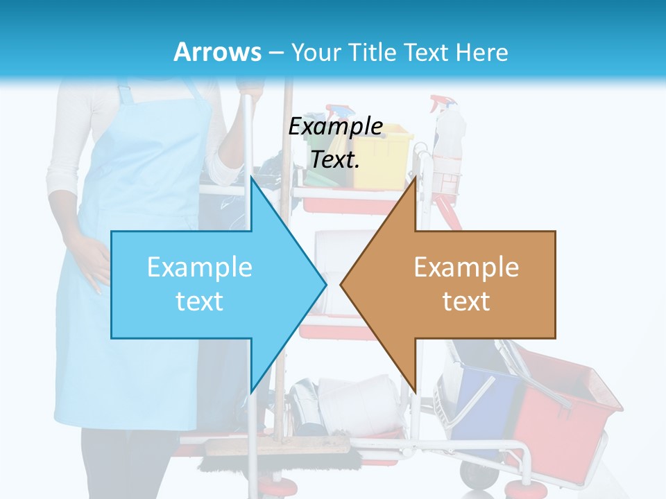 A Woman With A Cleaning Cart And Cleaning Supplies PowerPoint Template