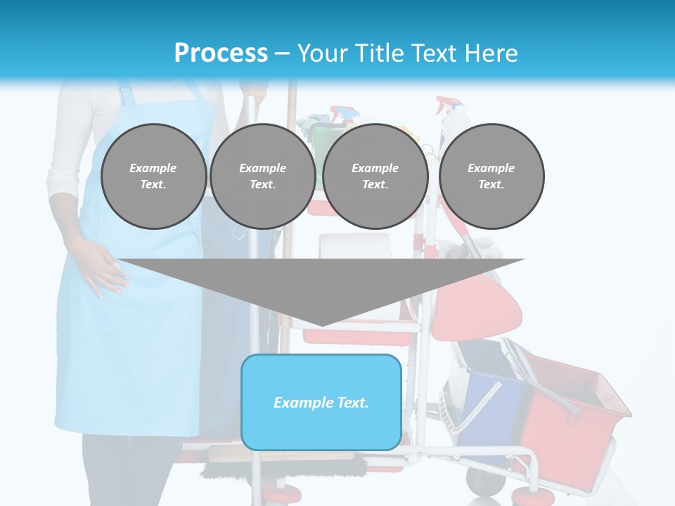 A Woman With A Cleaning Cart And Cleaning Supplies PowerPoint Template