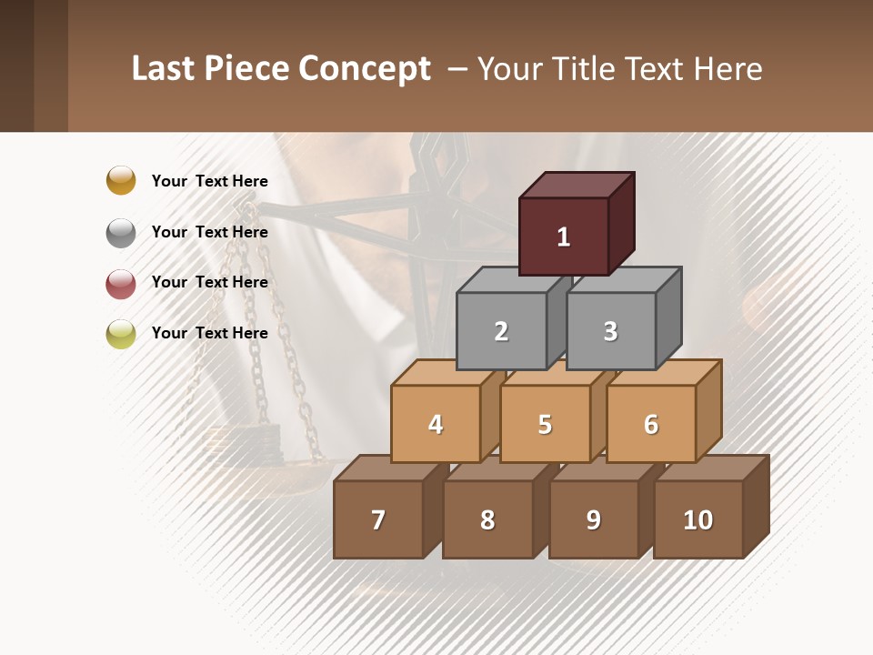 A Man Holding A Scale Of Justice In Front Of His Face PowerPoint Template