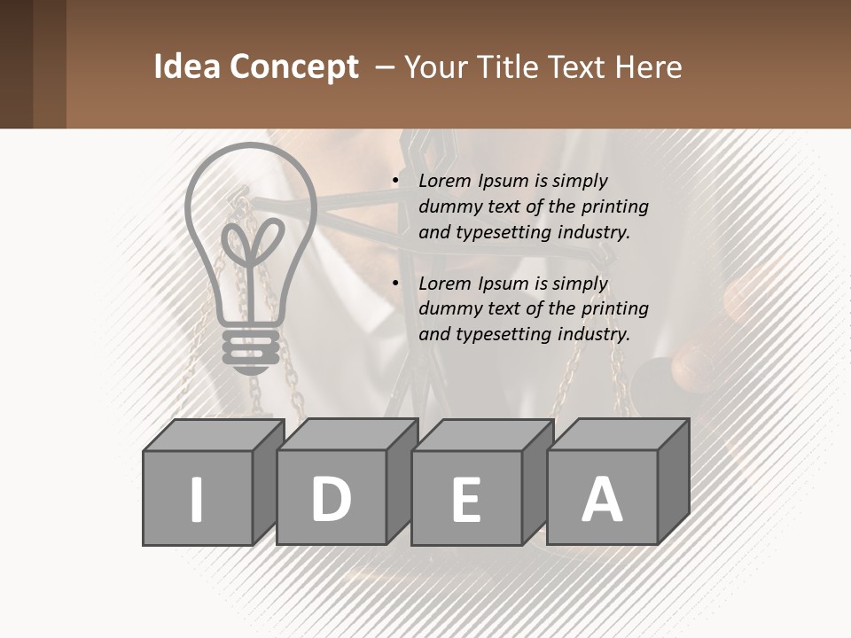 A Man Holding A Scale Of Justice In Front Of His Face PowerPoint Template