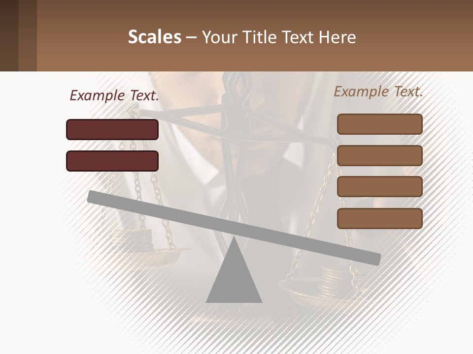 A Man Holding A Scale Of Justice In Front Of His Face PowerPoint Template