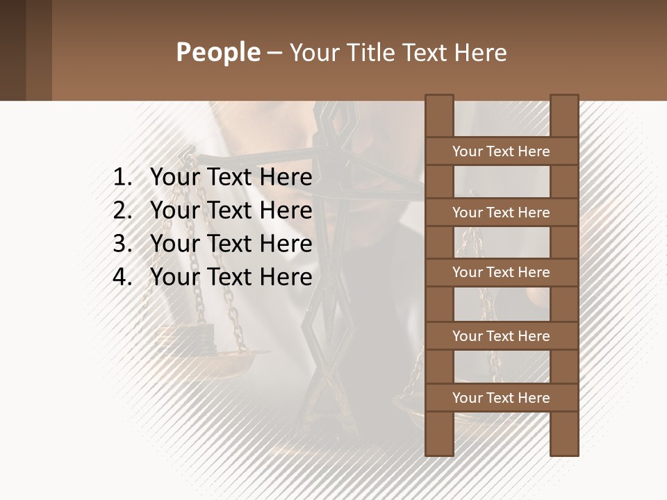 A Man Holding A Scale Of Justice In Front Of His Face PowerPoint Template