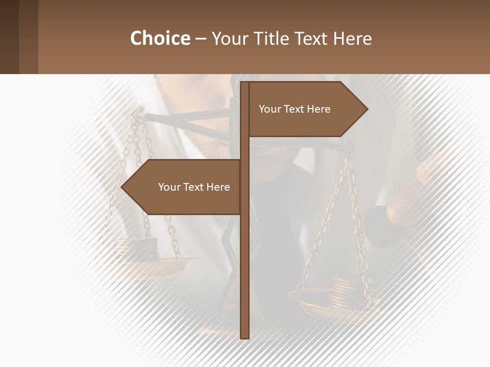 A Man Holding A Scale Of Justice In Front Of His Face PowerPoint Template