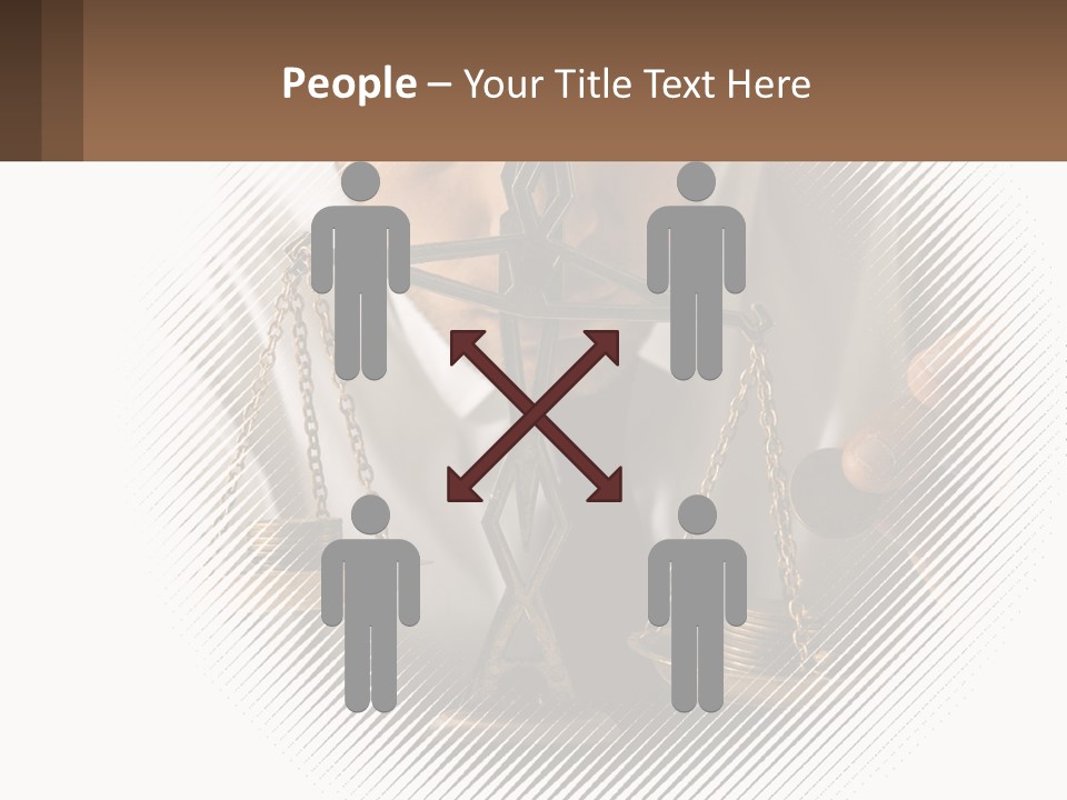 A Man Holding A Scale Of Justice In Front Of His Face PowerPoint Template