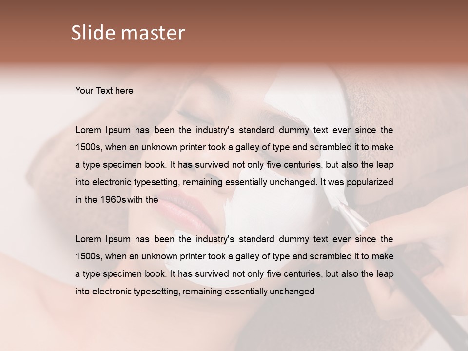 A Woman Getting A Facial Mask On Her Face PowerPoint Template