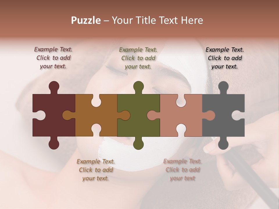 A Woman Getting A Facial Mask On Her Face PowerPoint Template