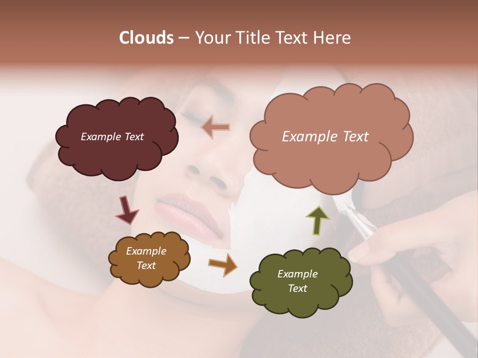 A Woman Getting A Facial Mask On Her Face PowerPoint Template