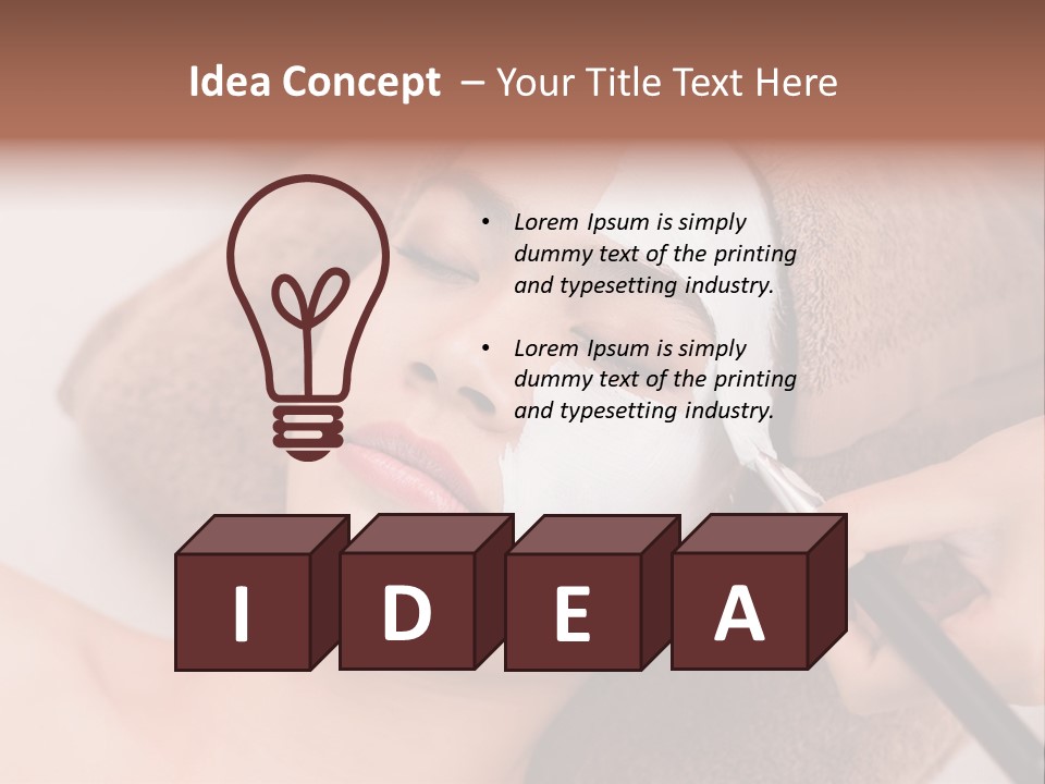 A Woman Getting A Facial Mask On Her Face PowerPoint Template