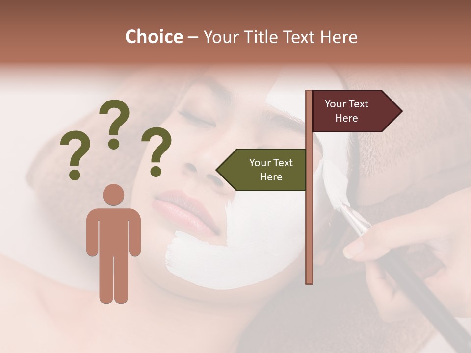 A Woman Getting A Facial Mask On Her Face PowerPoint Template