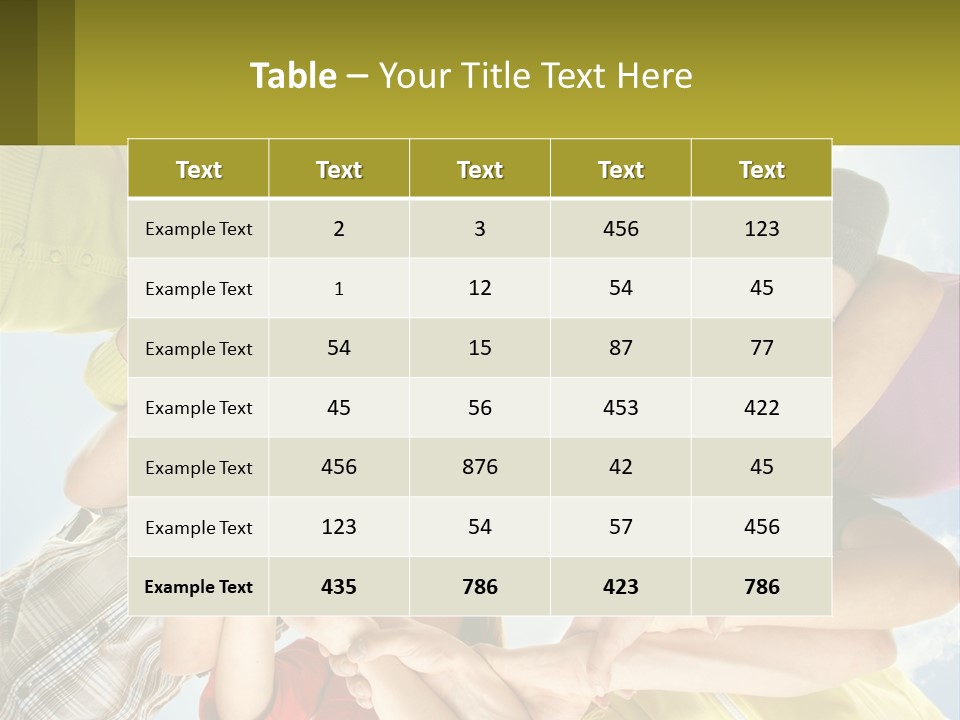 A Group Of People Standing In A Circle With Their Hands Together PowerPoint Template