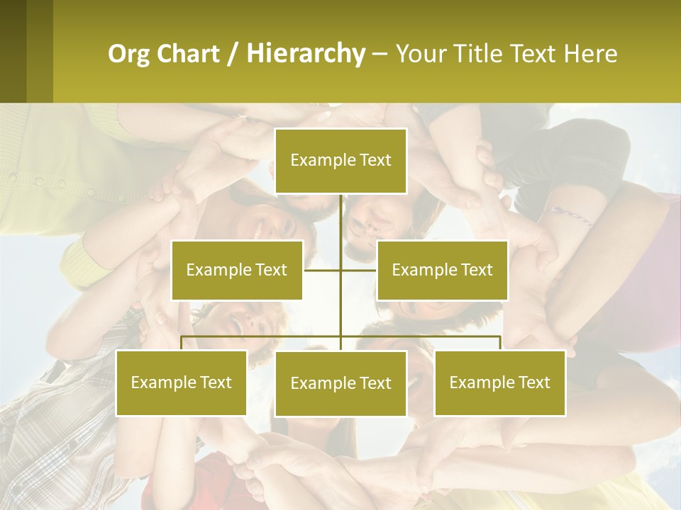 A Group Of People Standing In A Circle With Their Hands Together PowerPoint Template
