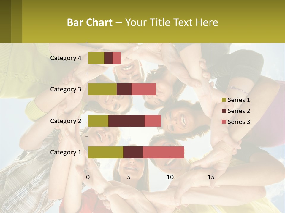A Group Of People Standing In A Circle With Their Hands Together PowerPoint Template