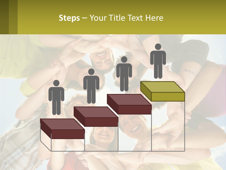 A Group Of People Standing In A Circle With Their Hands Together PowerPoint Template