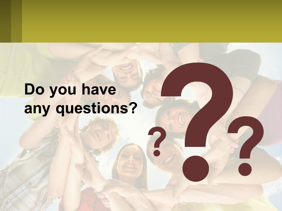 A Group Of People Standing In A Circle With Their Hands Together PowerPoint Template