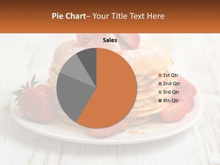 A Stack Of Pancakes With Strawberries On A Plate PowerPoint Template