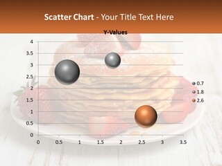 A Stack Of Pancakes With Strawberries On A Plate PowerPoint Template