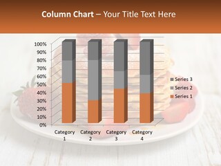 A Stack Of Pancakes With Strawberries On A Plate PowerPoint Template
