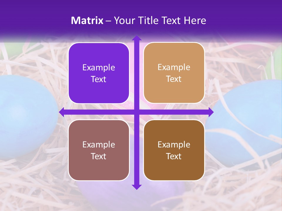 A Bunch Of Colorful Eggs In A Pile Of Straw PowerPoint Template