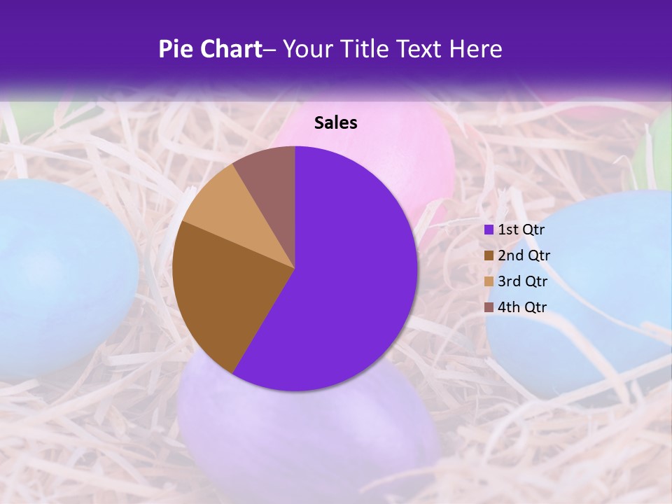 A Bunch Of Colorful Eggs In A Pile Of Straw PowerPoint Template