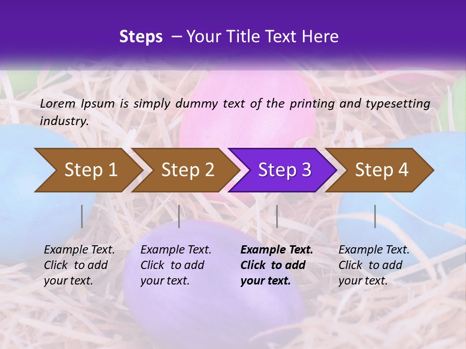 A Bunch Of Colorful Eggs In A Pile Of Straw PowerPoint Template