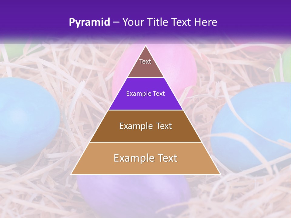 A Bunch Of Colorful Eggs In A Pile Of Straw PowerPoint Template