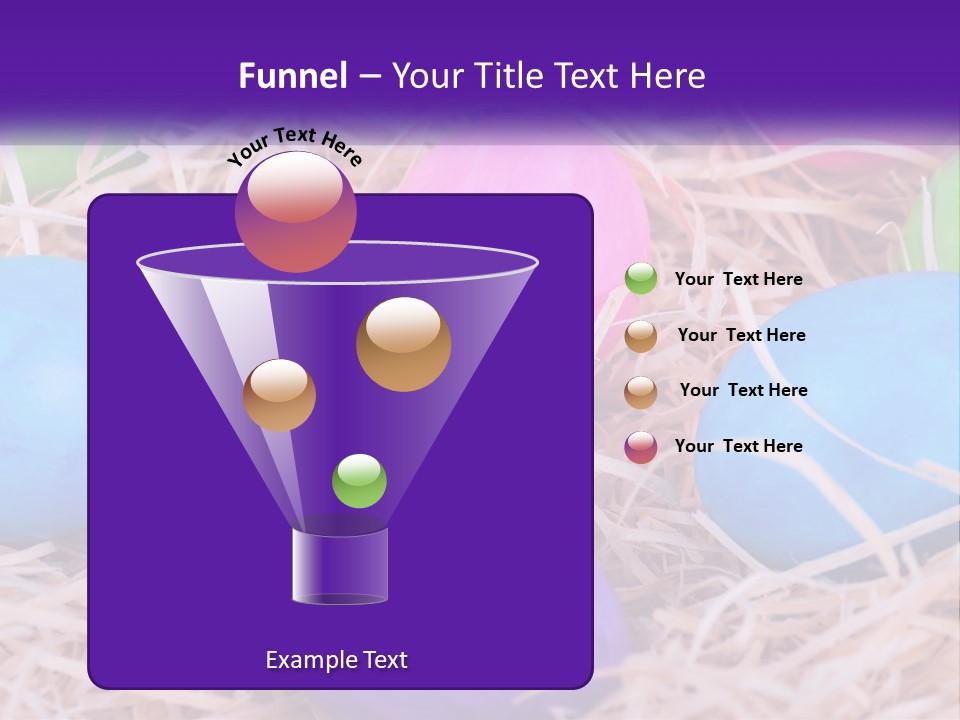 A Bunch Of Colorful Eggs In A Pile Of Straw PowerPoint Template