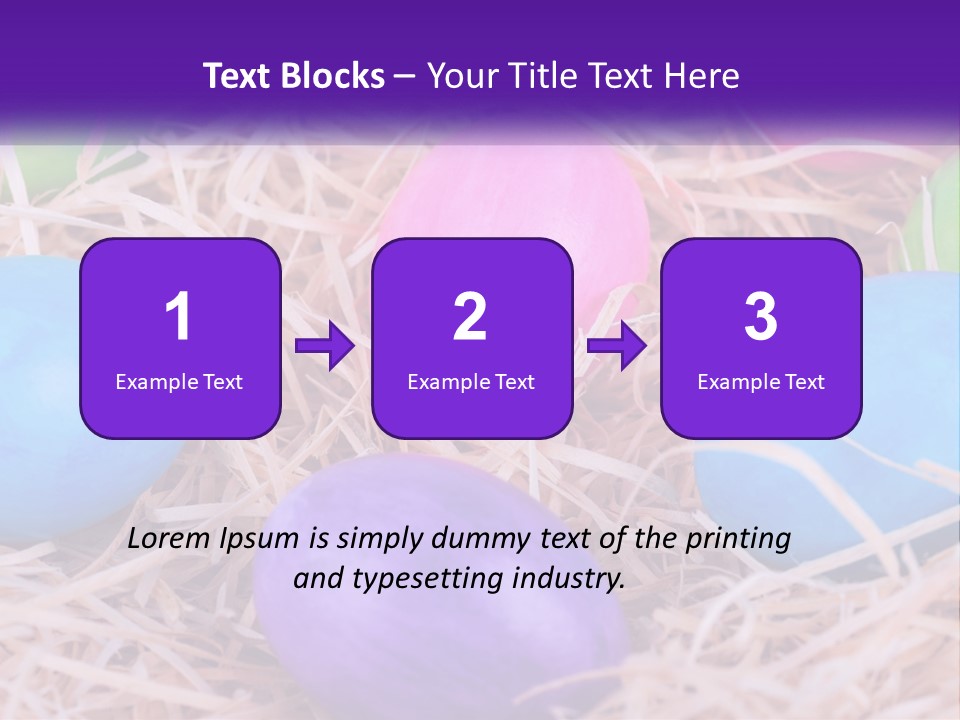 A Bunch Of Colorful Eggs In A Pile Of Straw PowerPoint Template