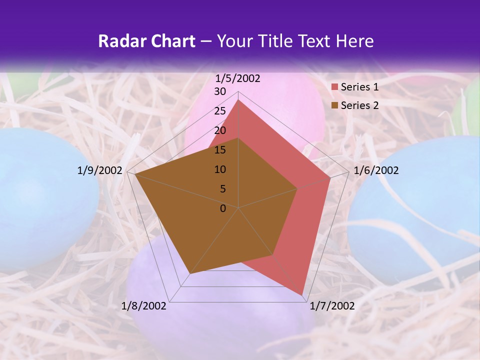 A Bunch Of Colorful Eggs In A Pile Of Straw PowerPoint Template