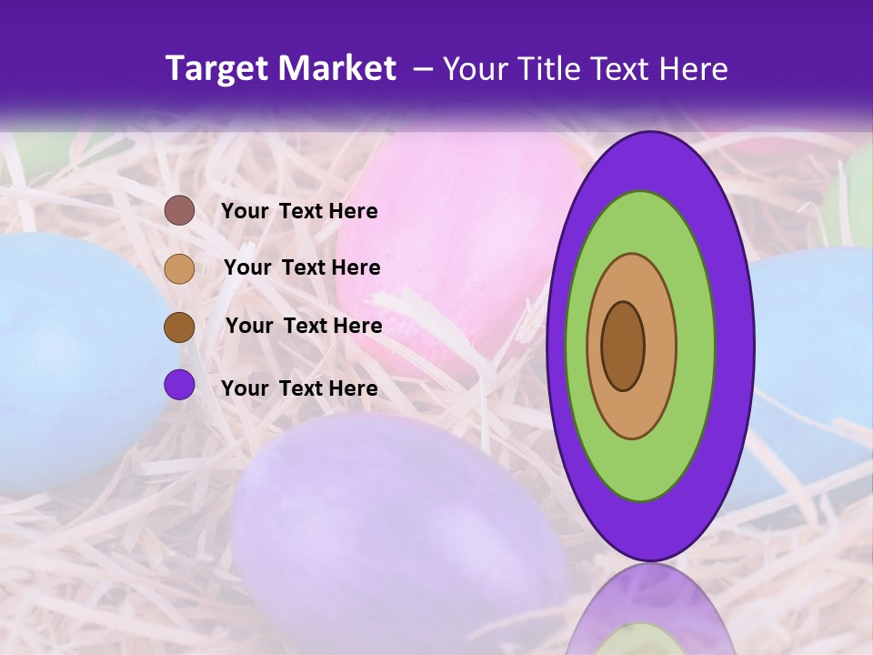 A Bunch Of Colorful Eggs In A Pile Of Straw PowerPoint Template