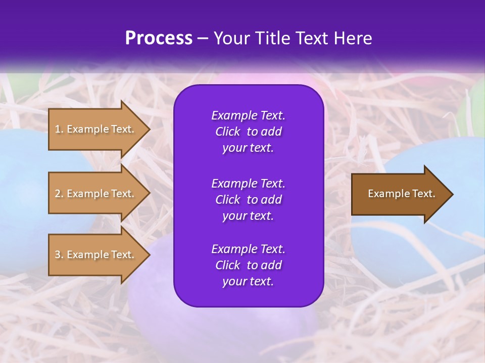 A Bunch Of Colorful Eggs In A Pile Of Straw PowerPoint Template