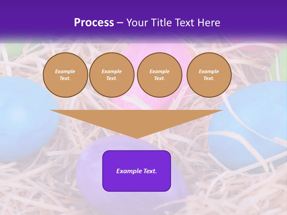 A Bunch Of Colorful Eggs In A Pile Of Straw PowerPoint Template
