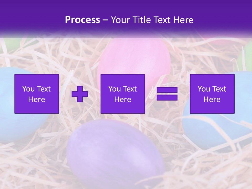 A Bunch Of Colorful Eggs In A Pile Of Straw PowerPoint Template
