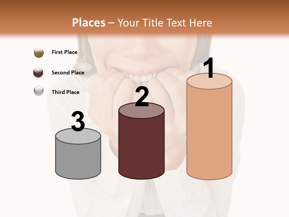 A Woman With Her Hands On Her Face PowerPoint Template