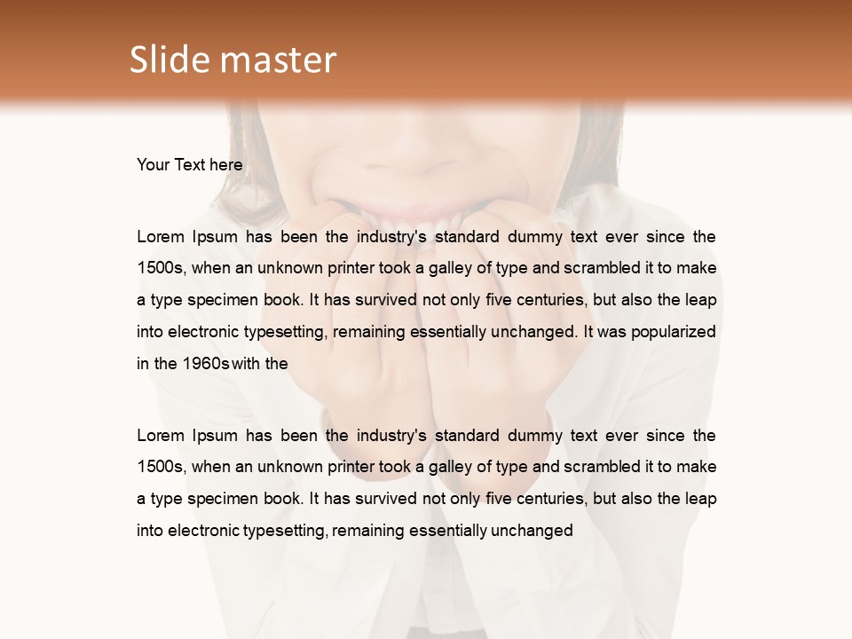 A Woman With Her Hands On Her Face PowerPoint Template